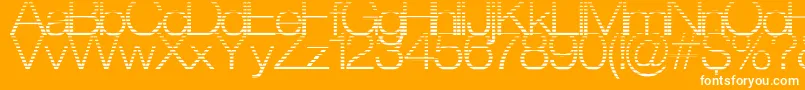 StraitCut-Schriftart – Weiße Schriften auf orangefarbenem Hintergrund