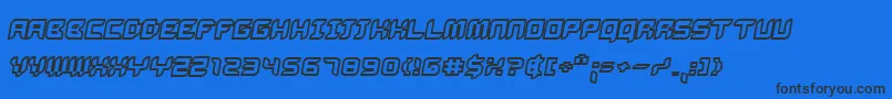 Шрифт Bug2kOblique – чёрные шрифты на синем фоне