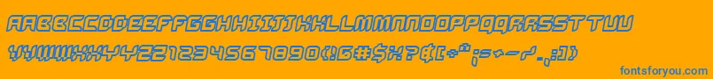 Bug2kOblique Font – Blue Fonts on Orange Background