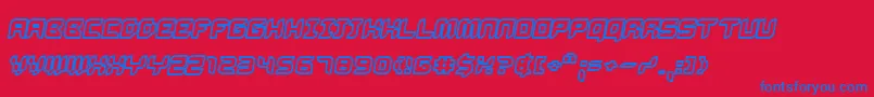 Bug2kOblique Font – Blue Fonts on Red Background