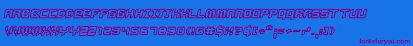 Bug2kOblique Font – Purple Fonts on Blue Background