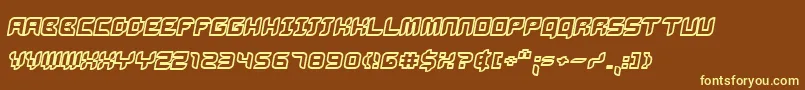 Bug2kOblique Font – Yellow Fonts on Brown Background