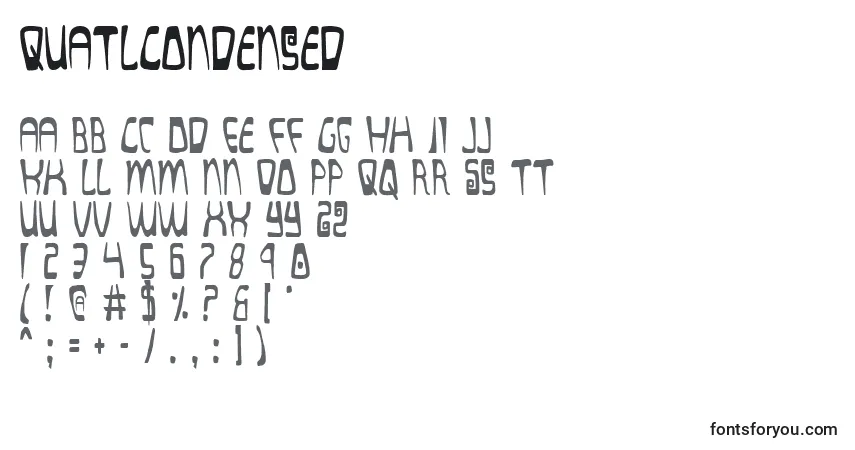 A fonte QuatlCondensed – alfabeto, números, caracteres especiais