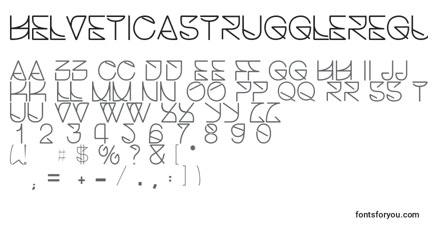 Czcionka Helveticastruggleregular – alfabet, cyfry, specjalne znaki