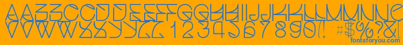 Helveticastruggleregular-fontti – siniset fontit oranssilla taustalla