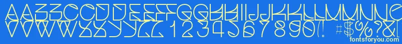 Helveticastruggleregular Font – Yellow Fonts on Blue Background