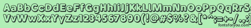BubademoOutline Font – Black Fonts on Green Background