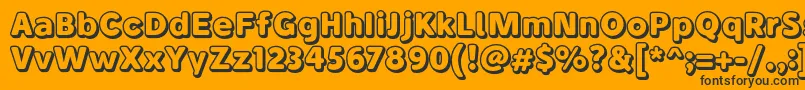BubademoOutline Font – Black Fonts on Orange Background