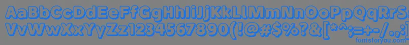 BubademoOutline Font – Blue Fonts on Gray Background