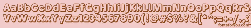 Шрифт BubademoOutline – коричневые шрифты на розовом фоне