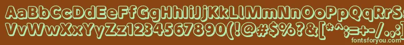 BubademoOutline Font – Green Fonts on Brown Background