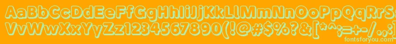 BubademoOutline Font – Green Fonts on Orange Background