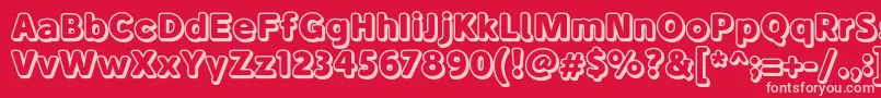 フォントBubademoOutline – 赤い背景にピンクのフォント
