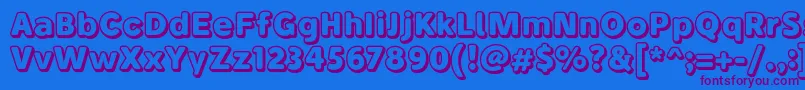 BubademoOutline Font – Purple Fonts on Blue Background