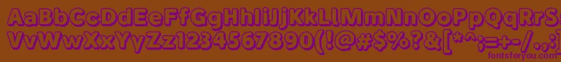 BubademoOutline Font – Purple Fonts on Brown Background