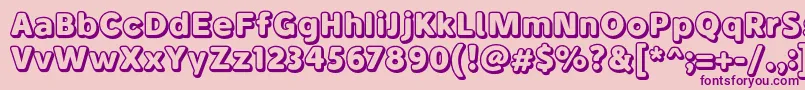 Шрифт BubademoOutline – фиолетовые шрифты на розовом фоне