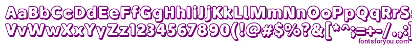 BubademoOutline-fontti – violetit fontit valkoisella taustalla