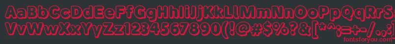 BubademoOutline Font – Red Fonts on Black Background