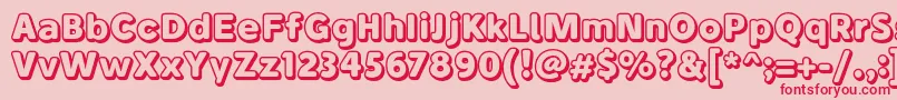 BubademoOutline Font – Red Fonts on Pink Background