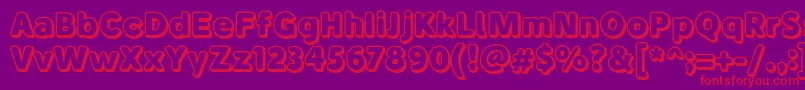 BubademoOutline Font – Red Fonts on Purple Background