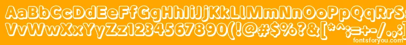 Шрифт BubademoOutline – белые шрифты на оранжевом фоне