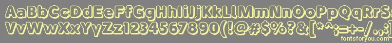 BubademoOutline-Schriftart – Gelbe Schriften auf grauem Hintergrund