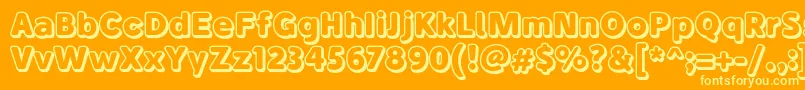 BubademoOutline Font – Yellow Fonts on Orange Background