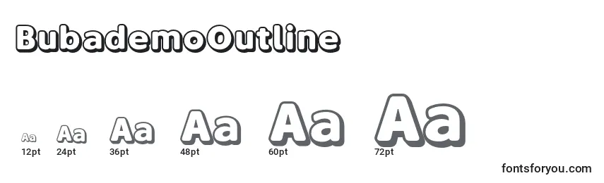 BubademoOutline Font Sizes