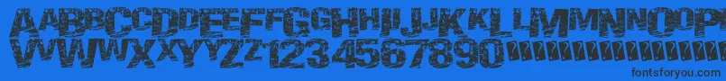 Paintscratch Font – Black Fonts on Blue Background