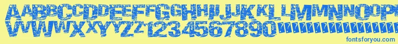 Paintscratch Font – Blue Fonts on Yellow Background