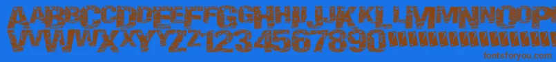 Paintscratch Font – Brown Fonts on Blue Background