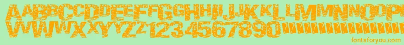 Paintscratch Font – Orange Fonts on Green Background