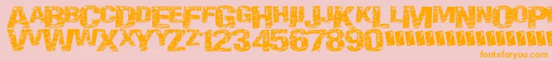 Paintscratch-Schriftart – Orangefarbene Schriften auf rosa Hintergrund