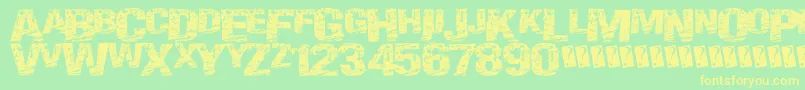 Paintscratch Font – Yellow Fonts on Green Background