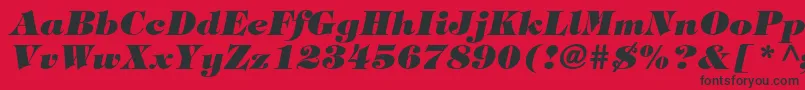フォントTiffanystdHeavyitalic – 赤い背景に黒い文字