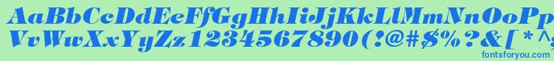 Шрифт TiffanystdHeavyitalic – синие шрифты на зелёном фоне