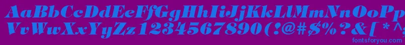 TiffanystdHeavyitalic-Schriftart – Blaue Schriften auf violettem Hintergrund