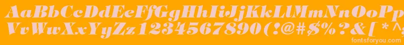 Czcionka TiffanystdHeavyitalic – różowe czcionki na pomarańczowym tle