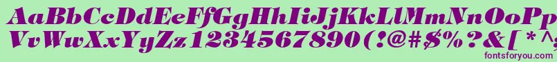 フォントTiffanystdHeavyitalic – 緑の背景に紫のフォント