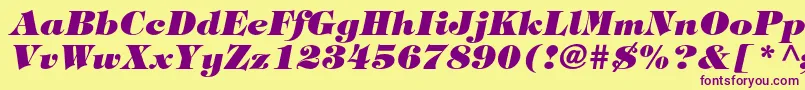 TiffanystdHeavyitalic Font – Purple Fonts on Yellow Background