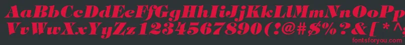 Fonte TiffanystdHeavyitalic – fontes vermelhas em um fundo preto