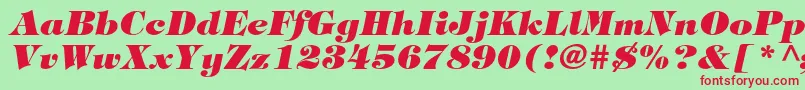 TiffanystdHeavyitalic Font – Red Fonts on Green Background