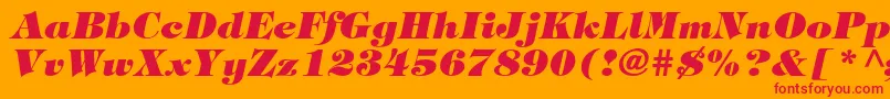 フォントTiffanystdHeavyitalic – オレンジの背景に赤い文字