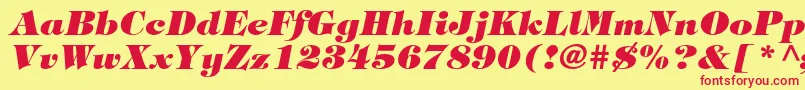 TiffanystdHeavyitalic Font – Red Fonts on Yellow Background