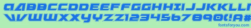 Police GraymalkinAcademyCondensed – polices bleues sur fond vert