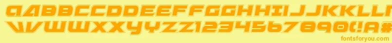 Fonte GraymalkinAcademyCondensed – fontes laranjas em um fundo amarelo