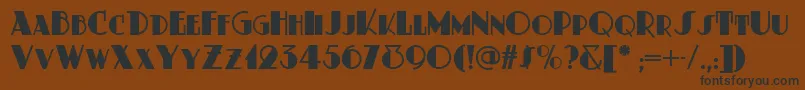 フォントDustyrosenf – 黒い文字が茶色の背景にあります