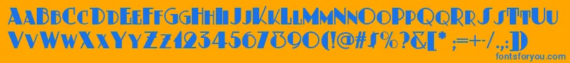 Dustyrosenf Font – Blue Fonts on Orange Background