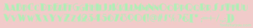 フォントDustyrosenf – ピンクの背景に緑の文字