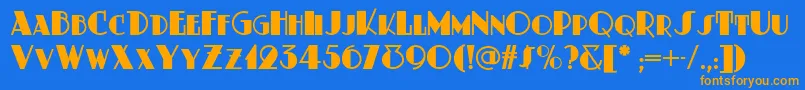 Dustyrosenf Font – Orange Fonts on Blue Background